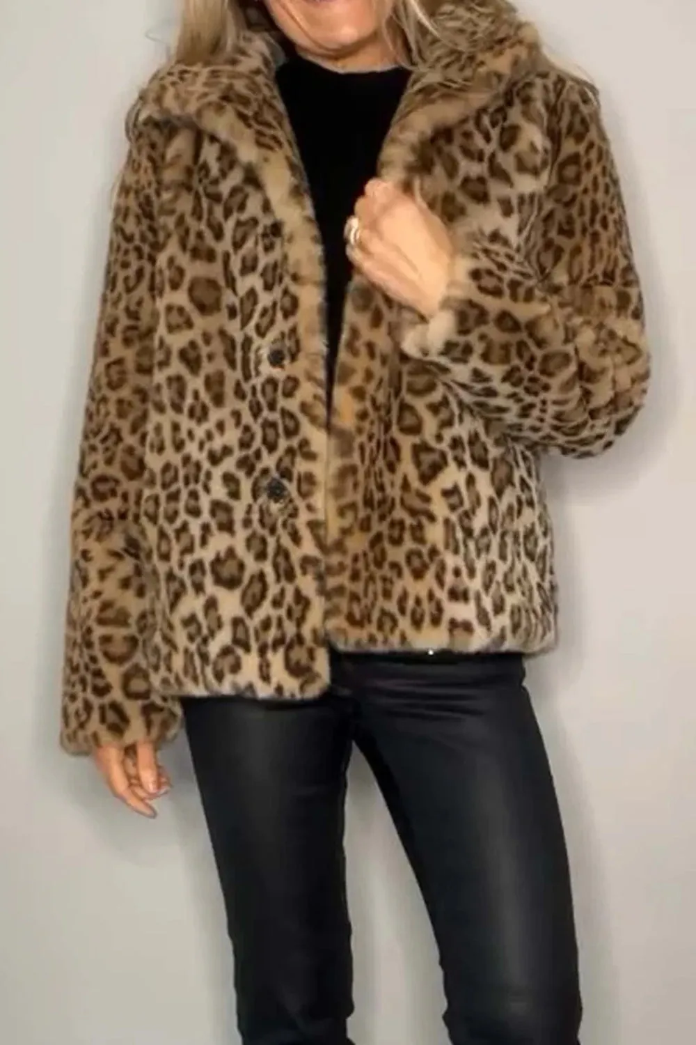 Leopard Faux Fur Coat