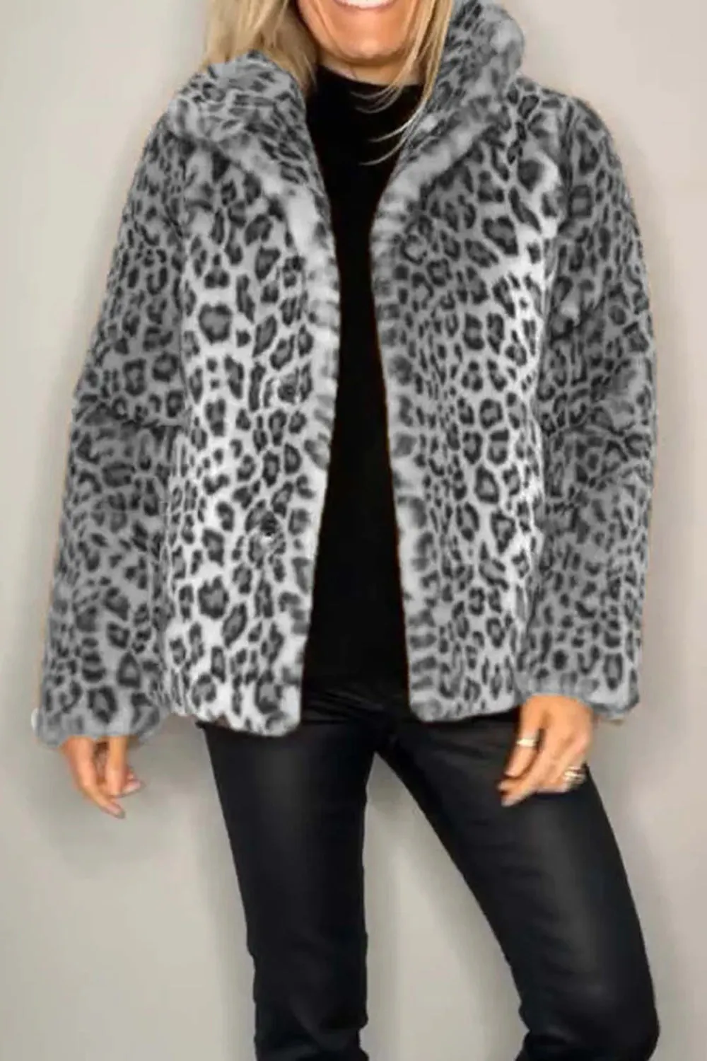 Leopard Faux Fur Coat