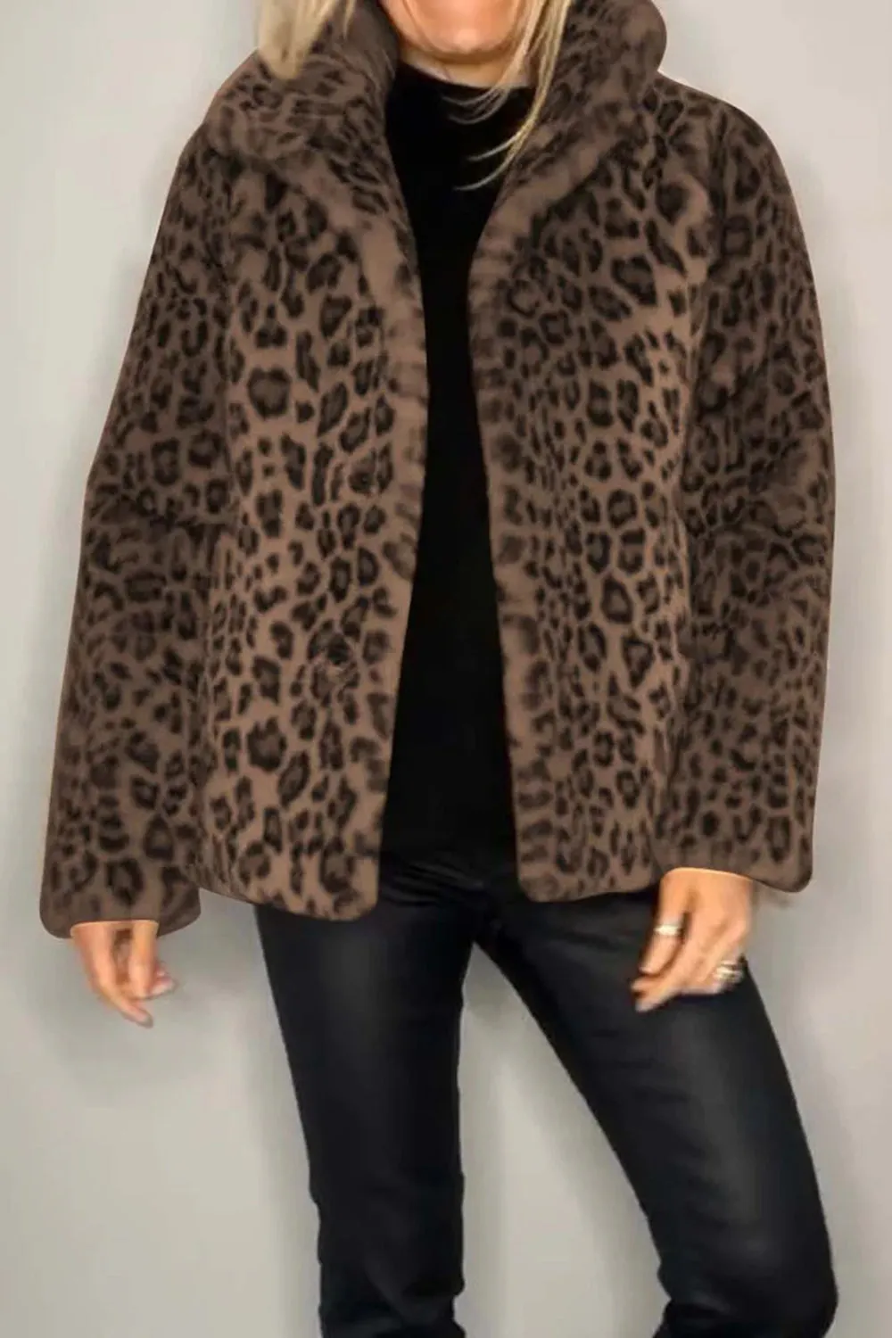 Leopard Faux Fur Coat