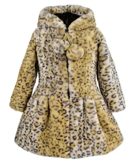 Leopard Pompom Coat