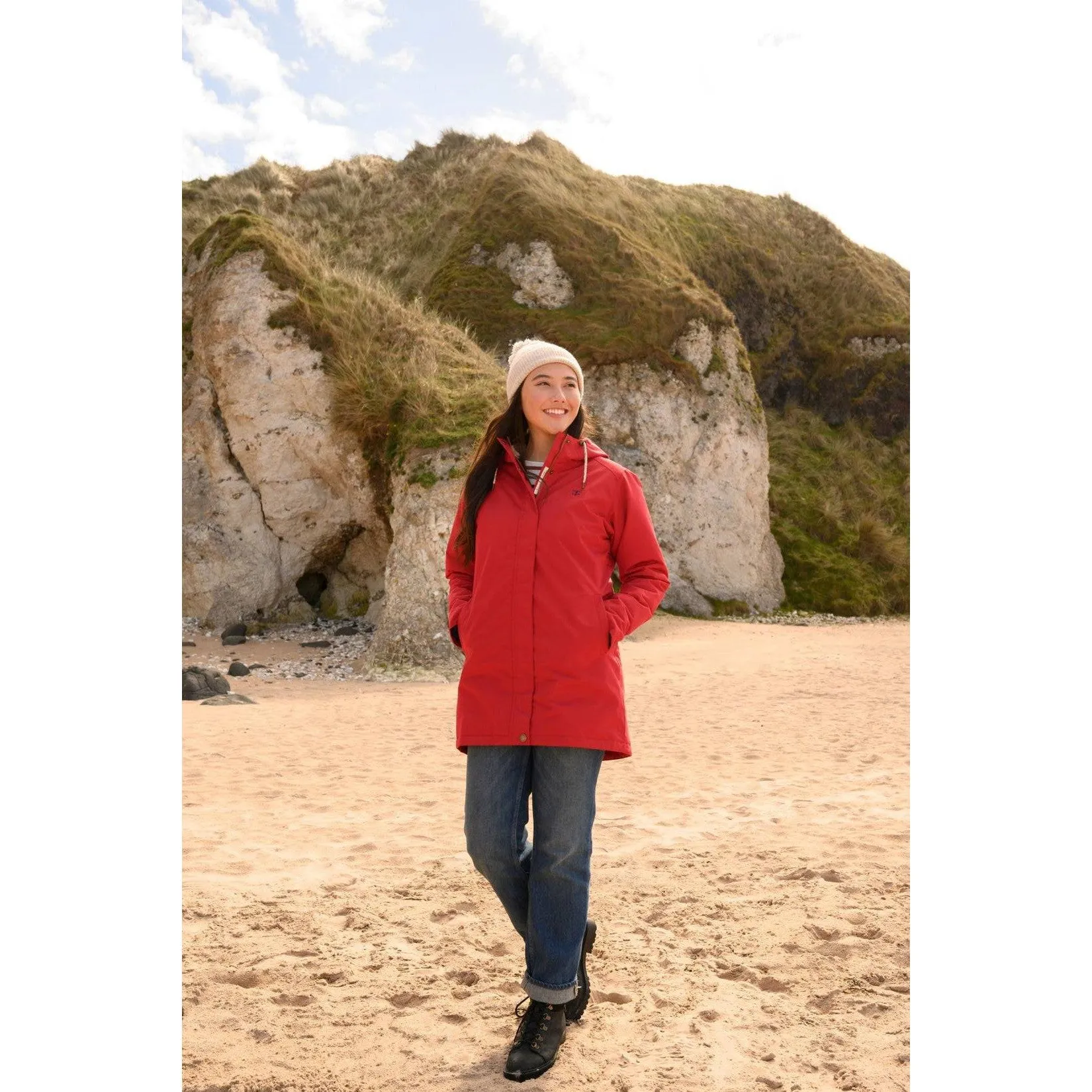 Lighthouse Scarlet Ladies Waterproof Coat Red