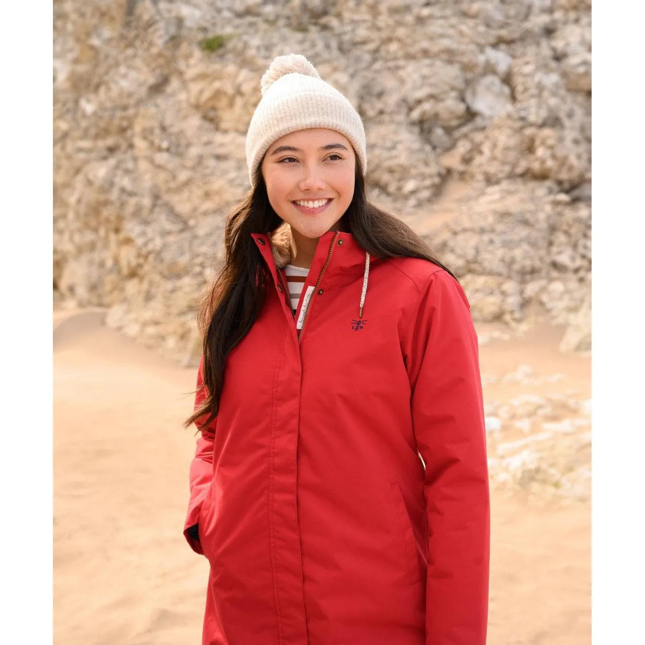 Lighthouse Scarlet Ladies Waterproof Coat Red