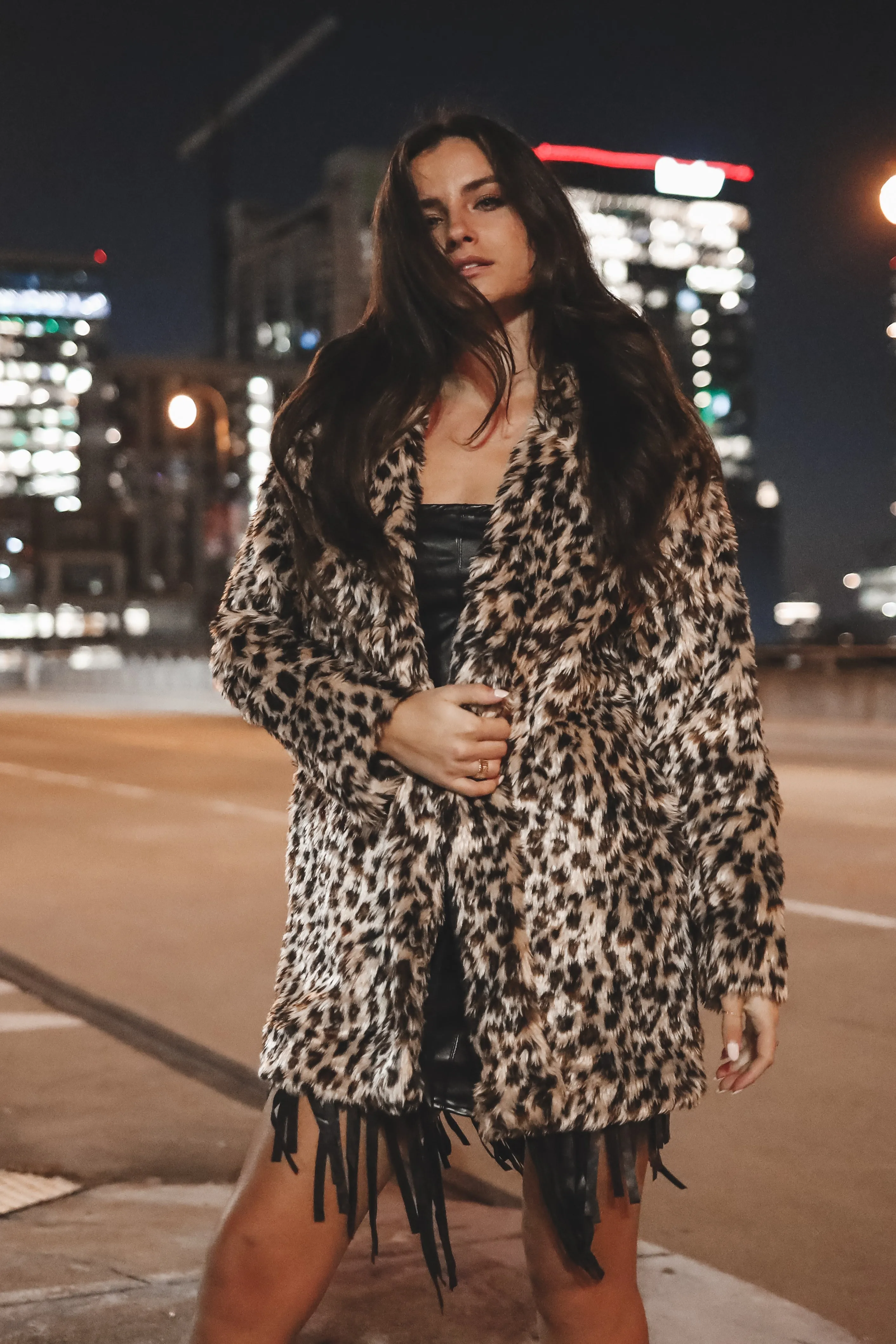 Like You Own the Place Leopard Faux Fur Coat