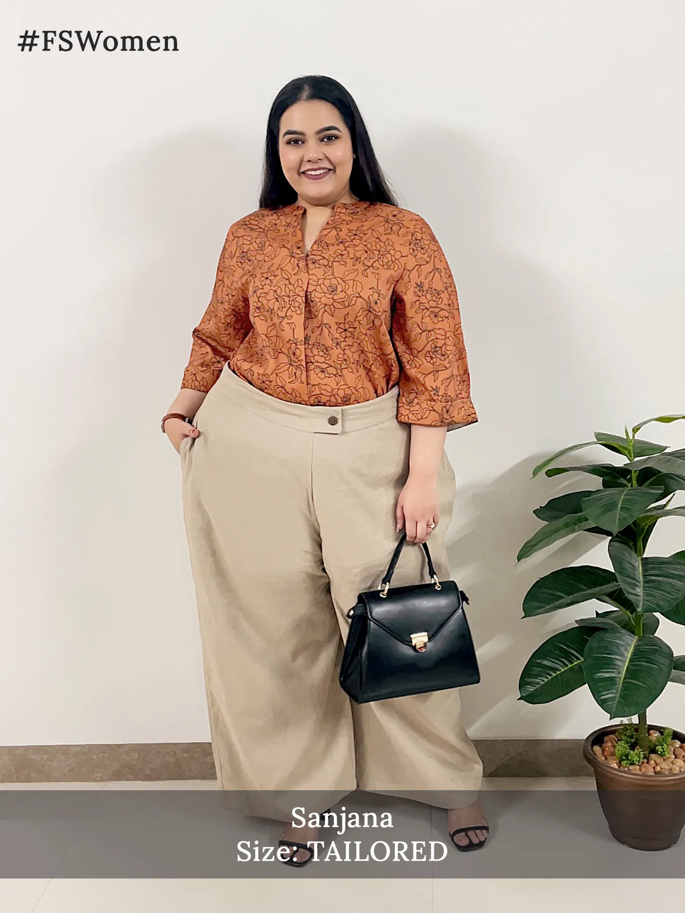 Linen Textured Culotte - Beige