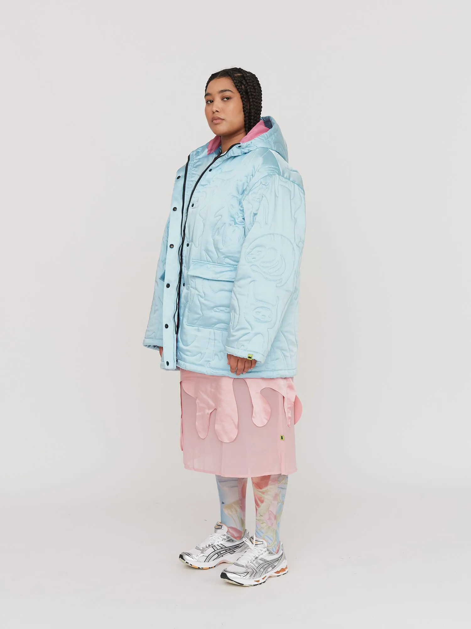 LO X Daddy Bears Satin Quilted Coat