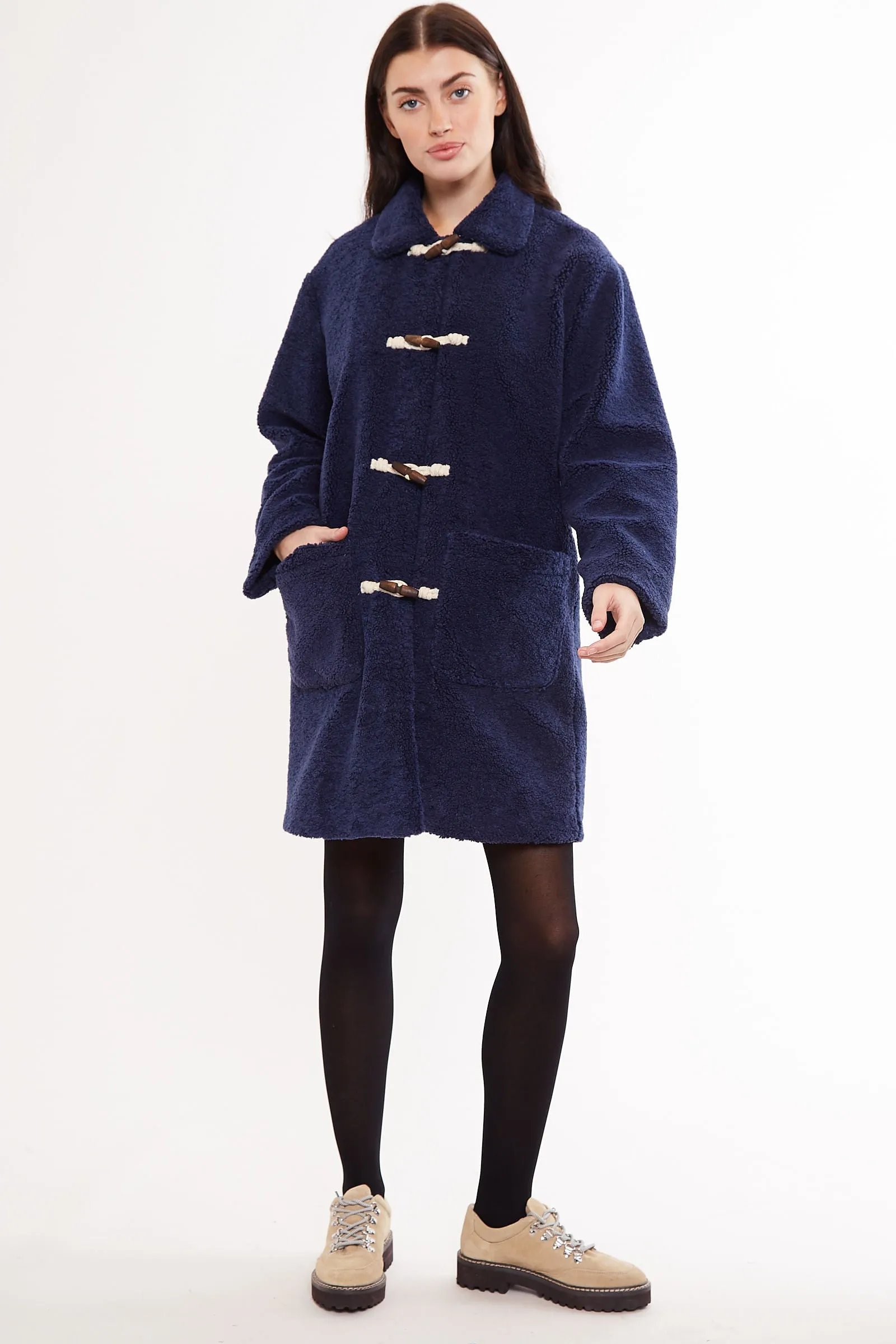 Louche Narimane Borg Duffle Coat - Navy