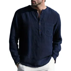 Men's Vintage Henley Long Sleeve T-Shirt 48480010F