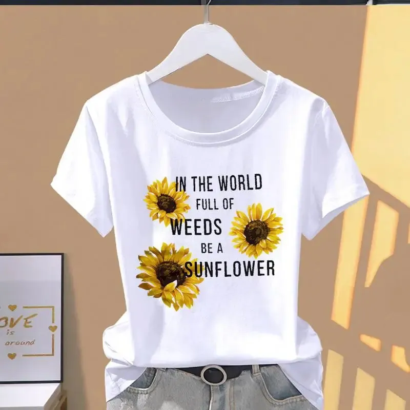 Modal Women Print Floral Sports Fashion Casual Explosive Short Sleeve T-shirt Graphic Tshirts Women Clothes Oversized T Shirt