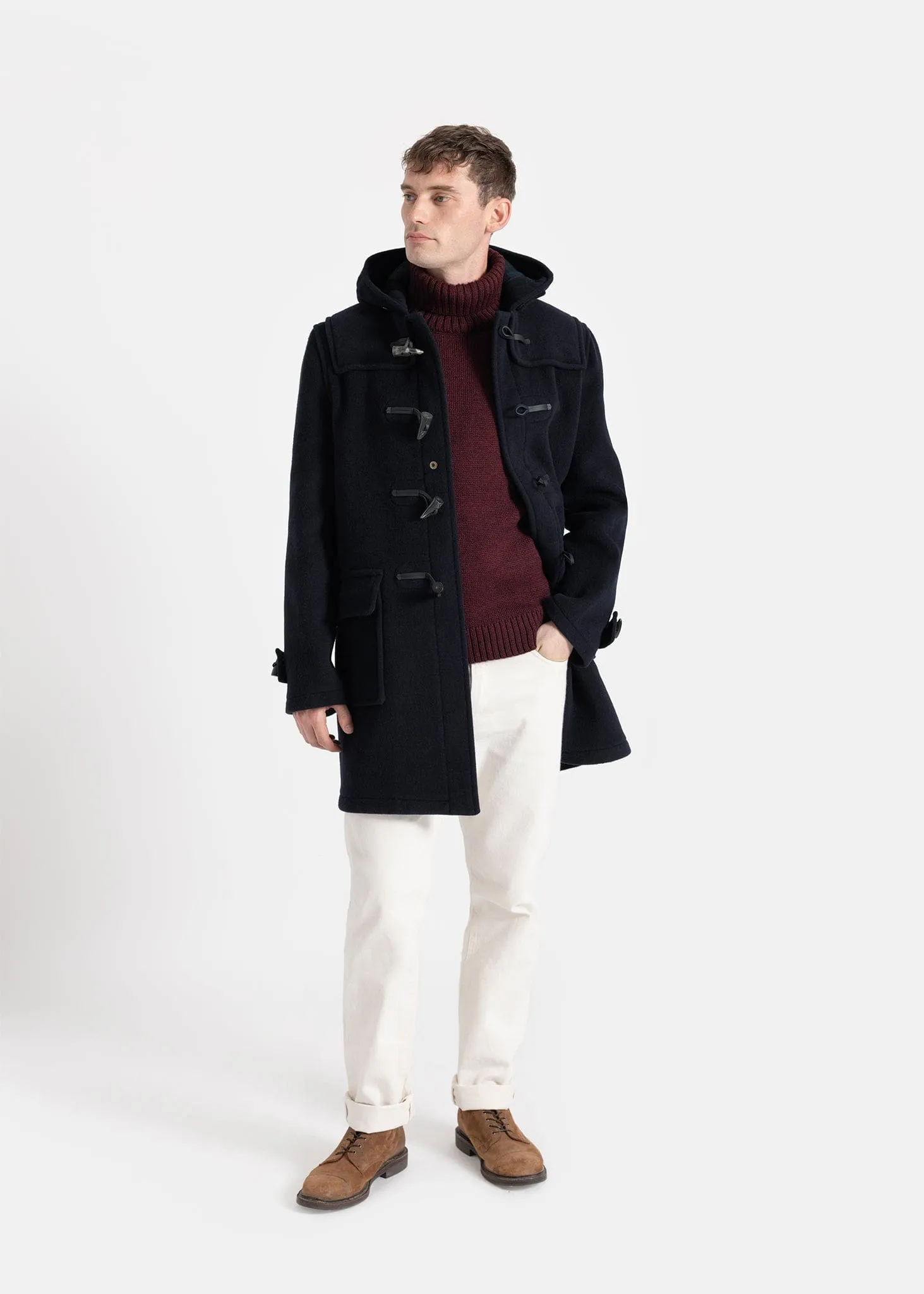 Morris Duffle Coat Navy Black Watch