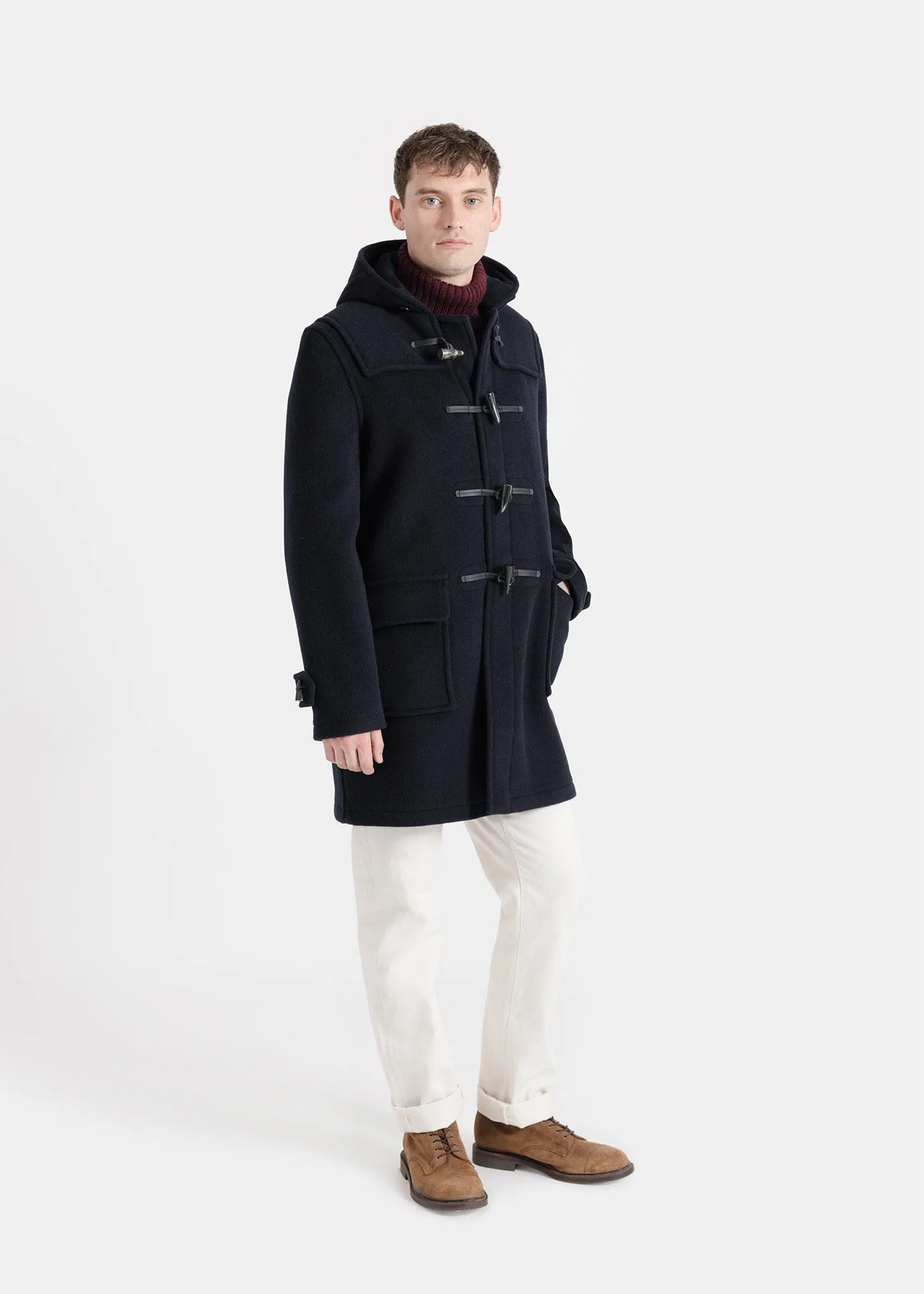 Morris Duffle Coat Navy Black Watch