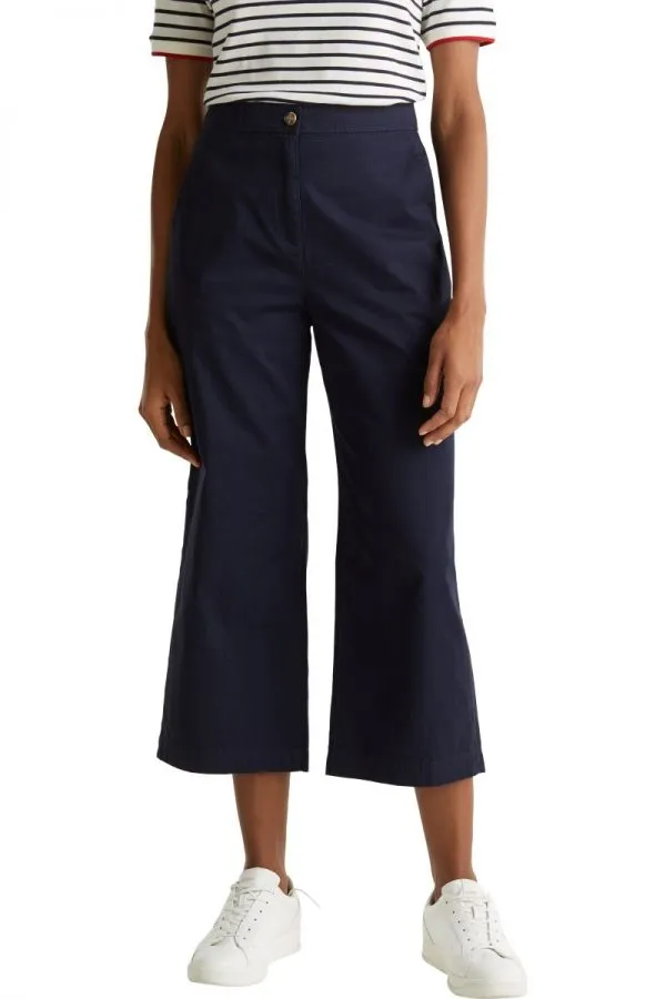 Navy Cotton Culottes