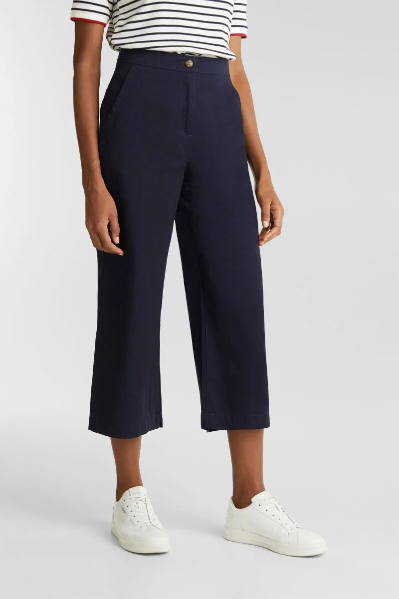 Navy Cotton Culottes