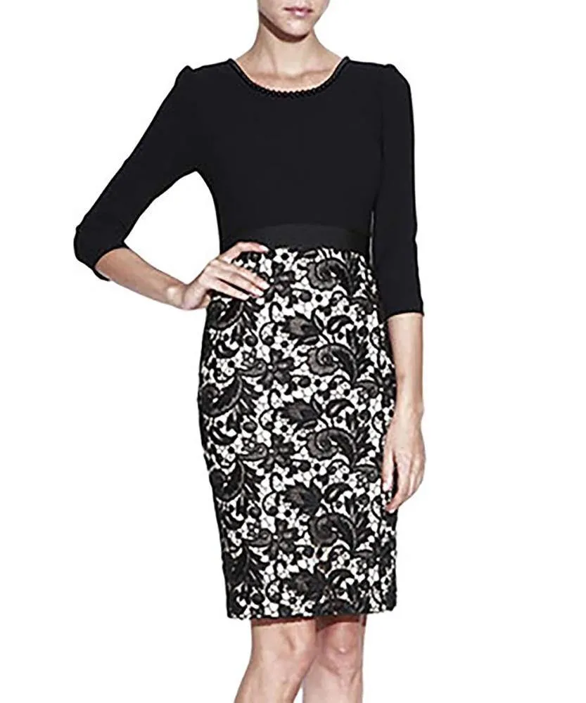 Nissa Black Lace Pencil Dress