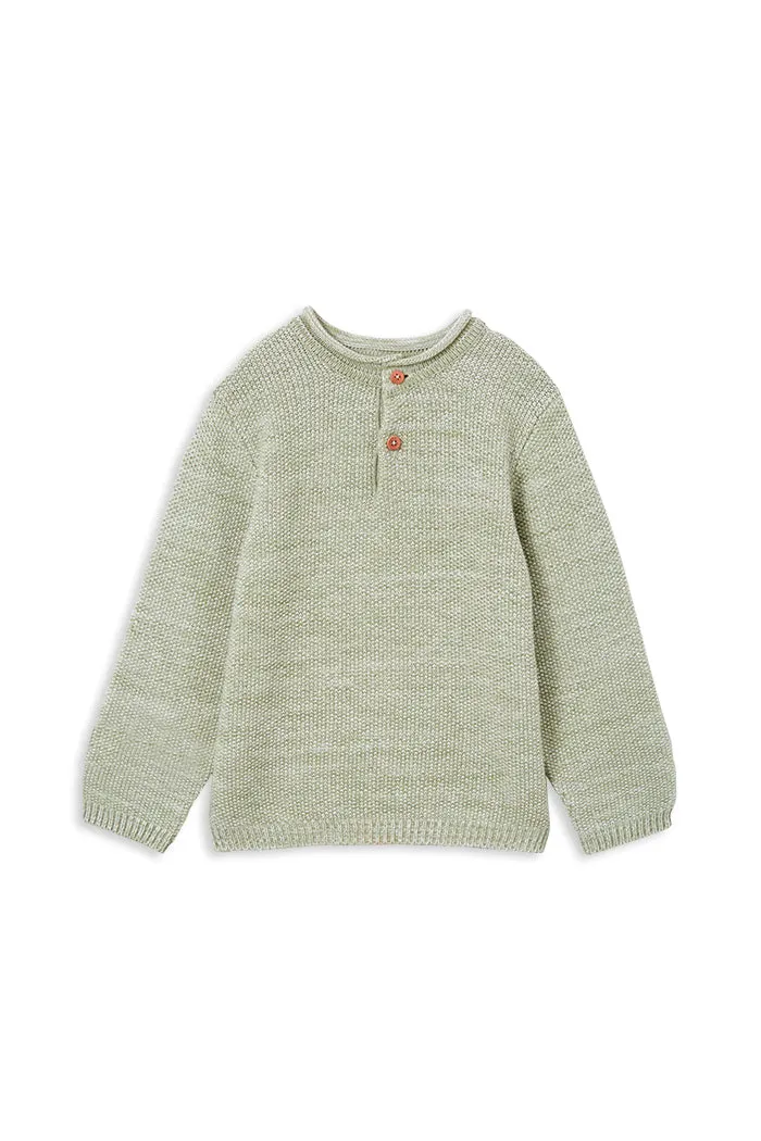 Olive Knit Henley