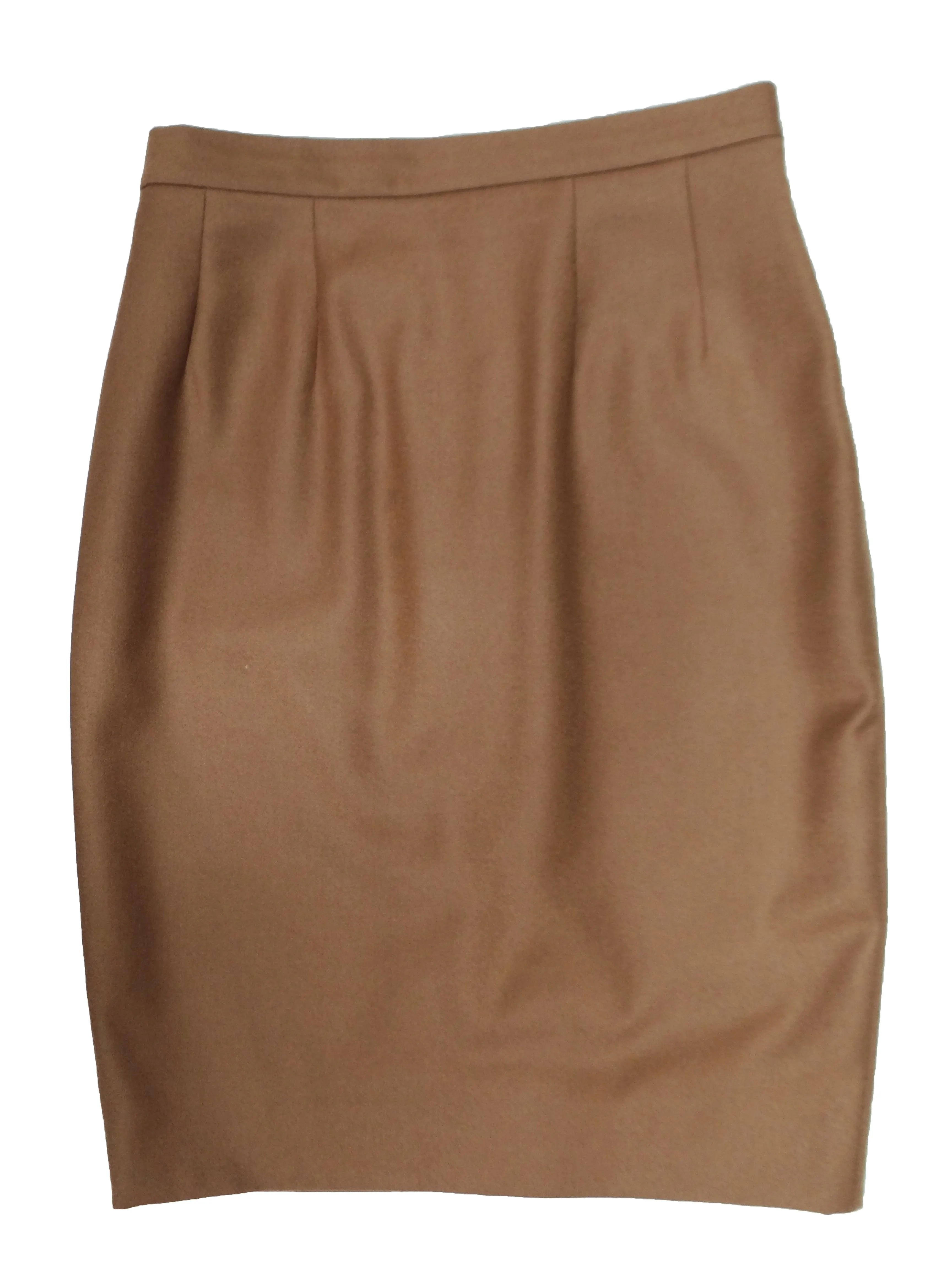 Oliver Pencil Skirt in Camel Wool, UK12