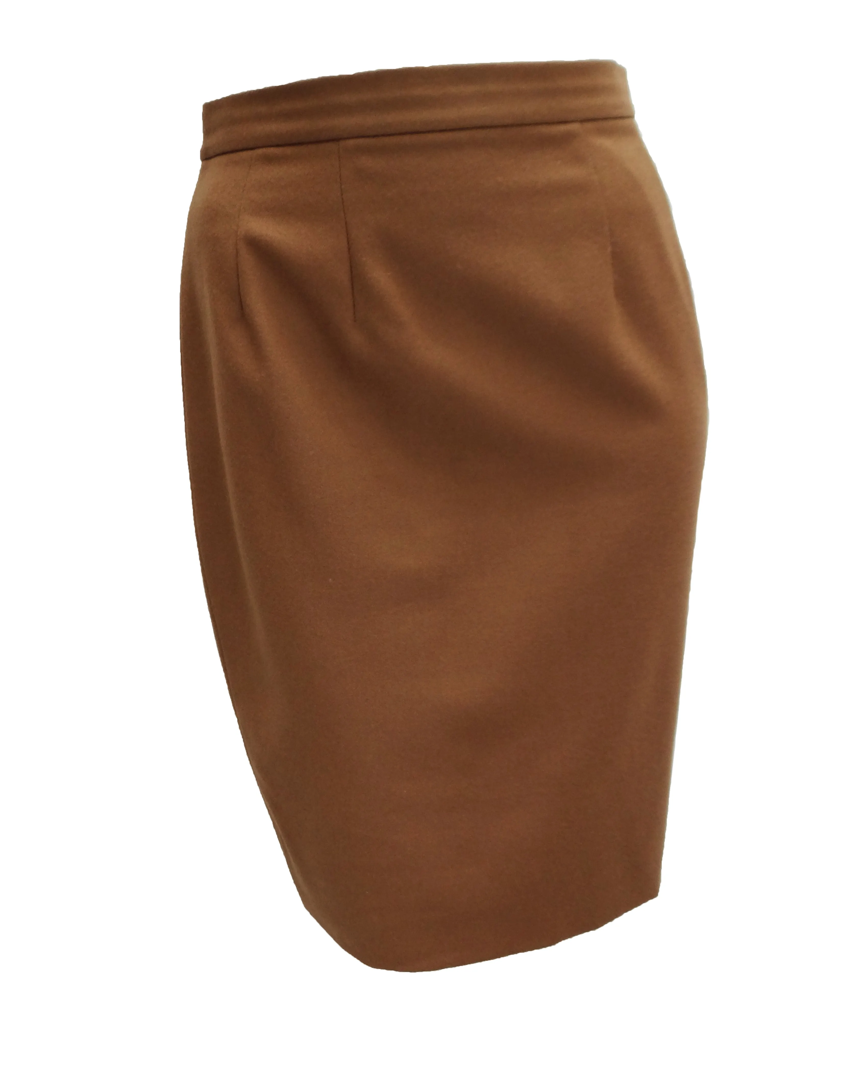 Oliver Pencil Skirt in Camel Wool, UK12