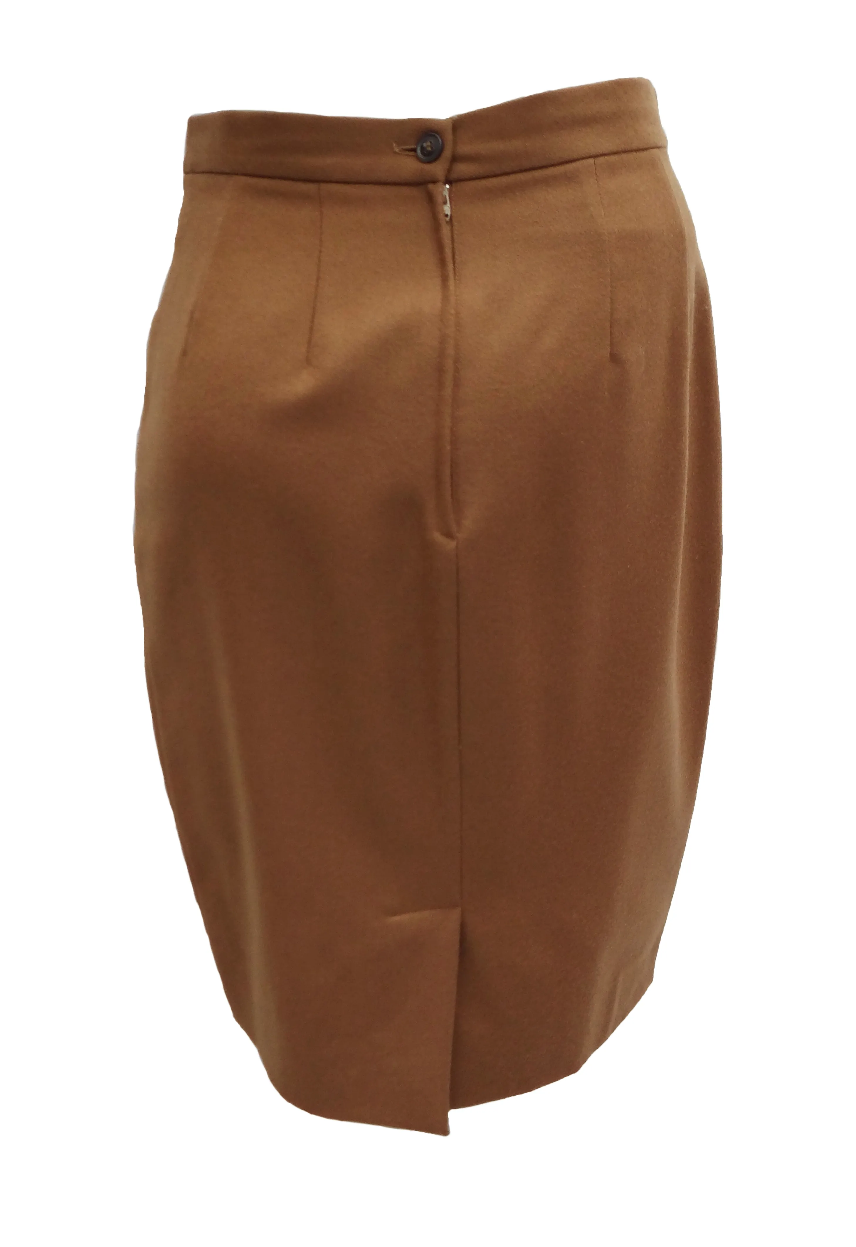 Oliver Pencil Skirt in Camel Wool, UK12