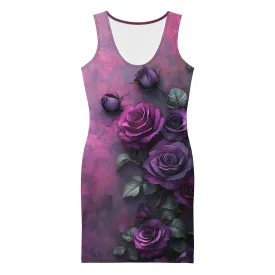 Pasion - Purple Roses Bodycon Dress