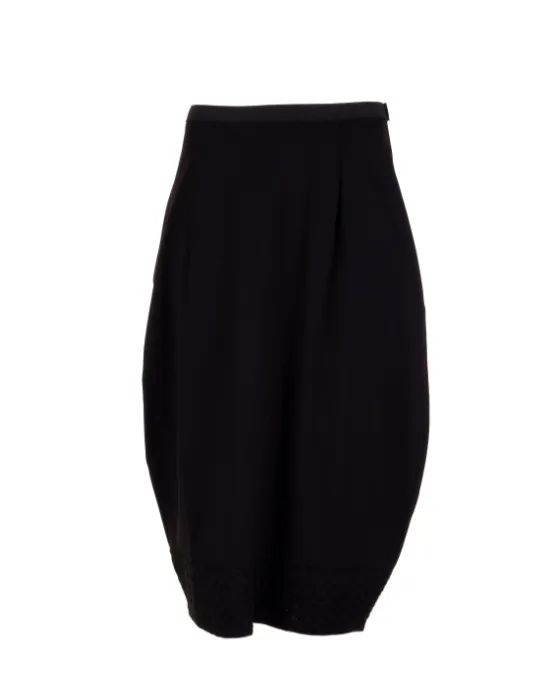 PERUZZI<BR>
Jacquard Trim Skirt<BR>
Black<BR>