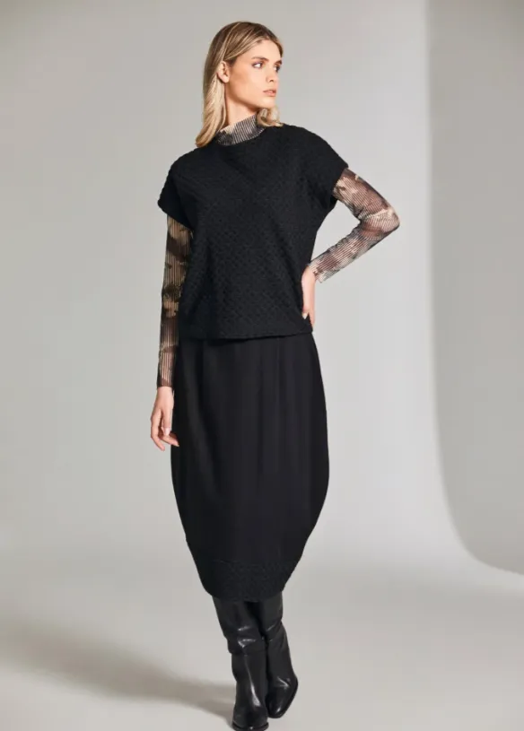 PERUZZI<BR>
Jacquard Trim Skirt<BR>
Black<BR>