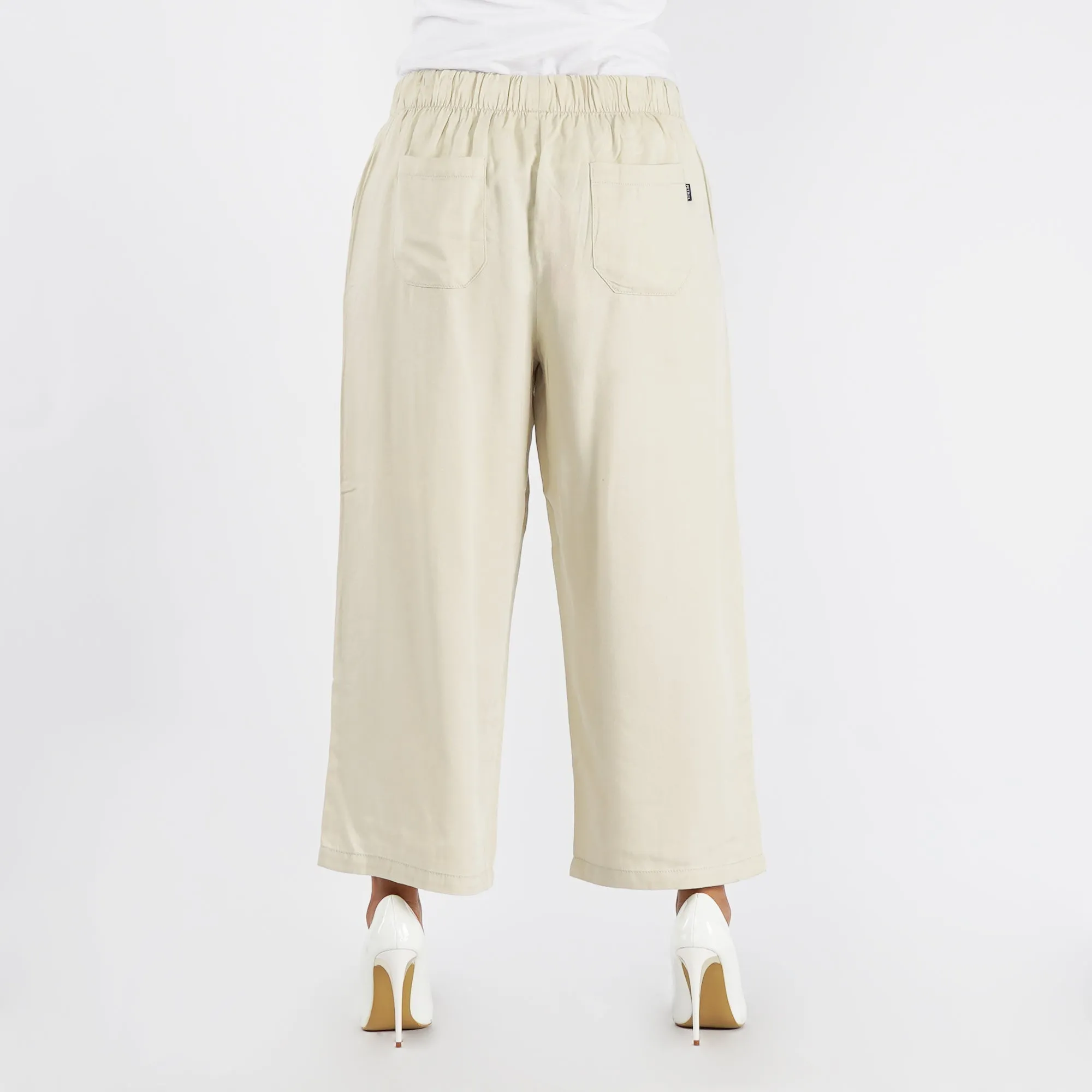 Petrol Ladies Basic Denim Culottes Pants Trendy Fashion High Quality Apparel Comfortable Casual Pants for Women Mid Waist 127562 (Beige)