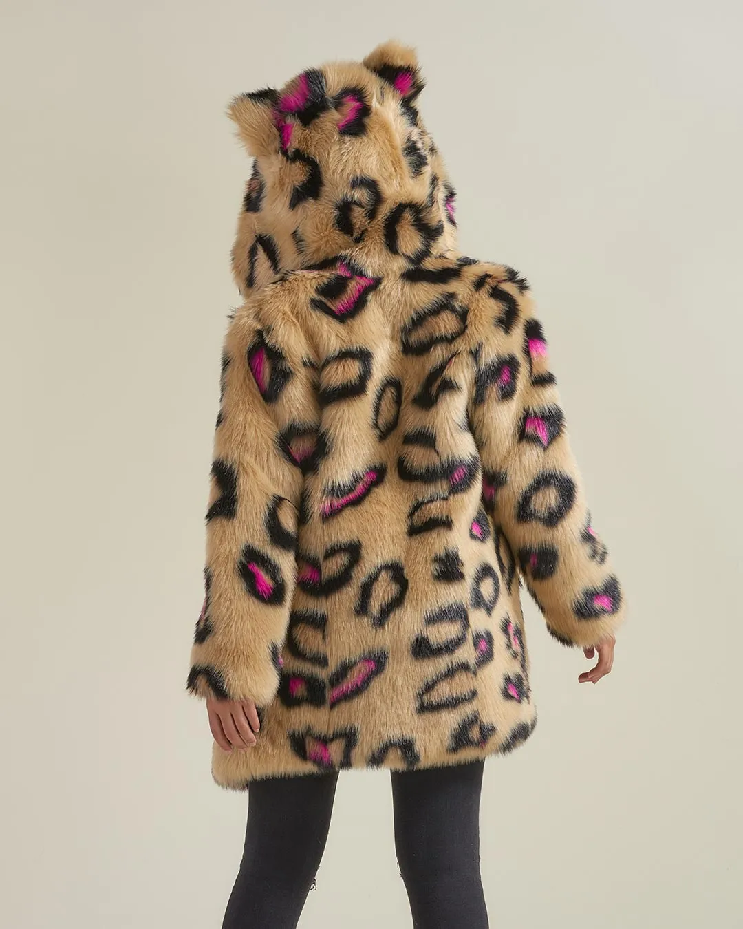 Pink Spotted Leopard Classic Faux Fur Coat | Women's