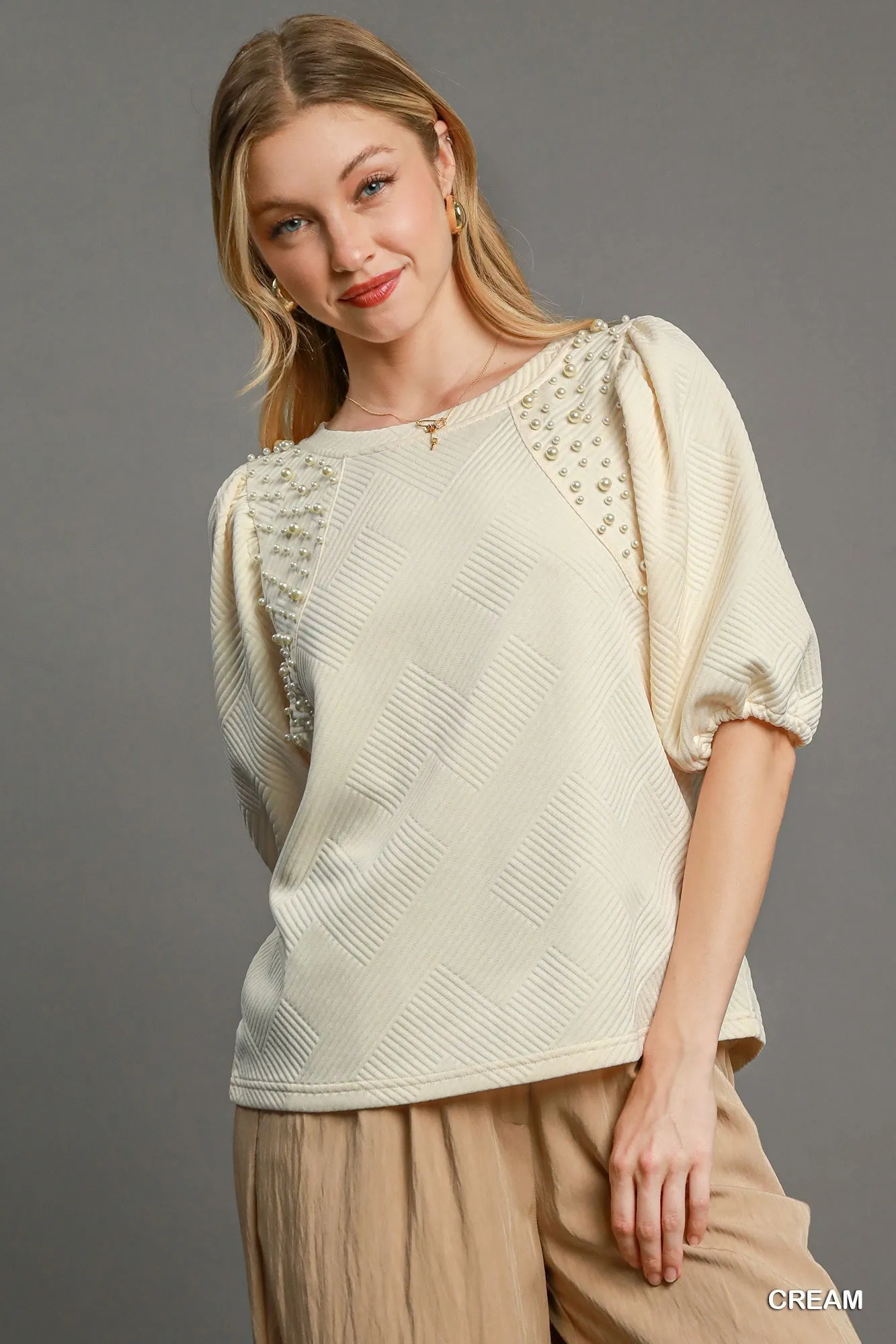 Puff Sleeve Knit Top