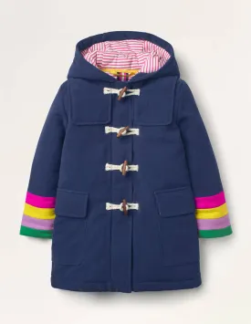 Rainbow Cuff Wool Duffle Coat-College Navy