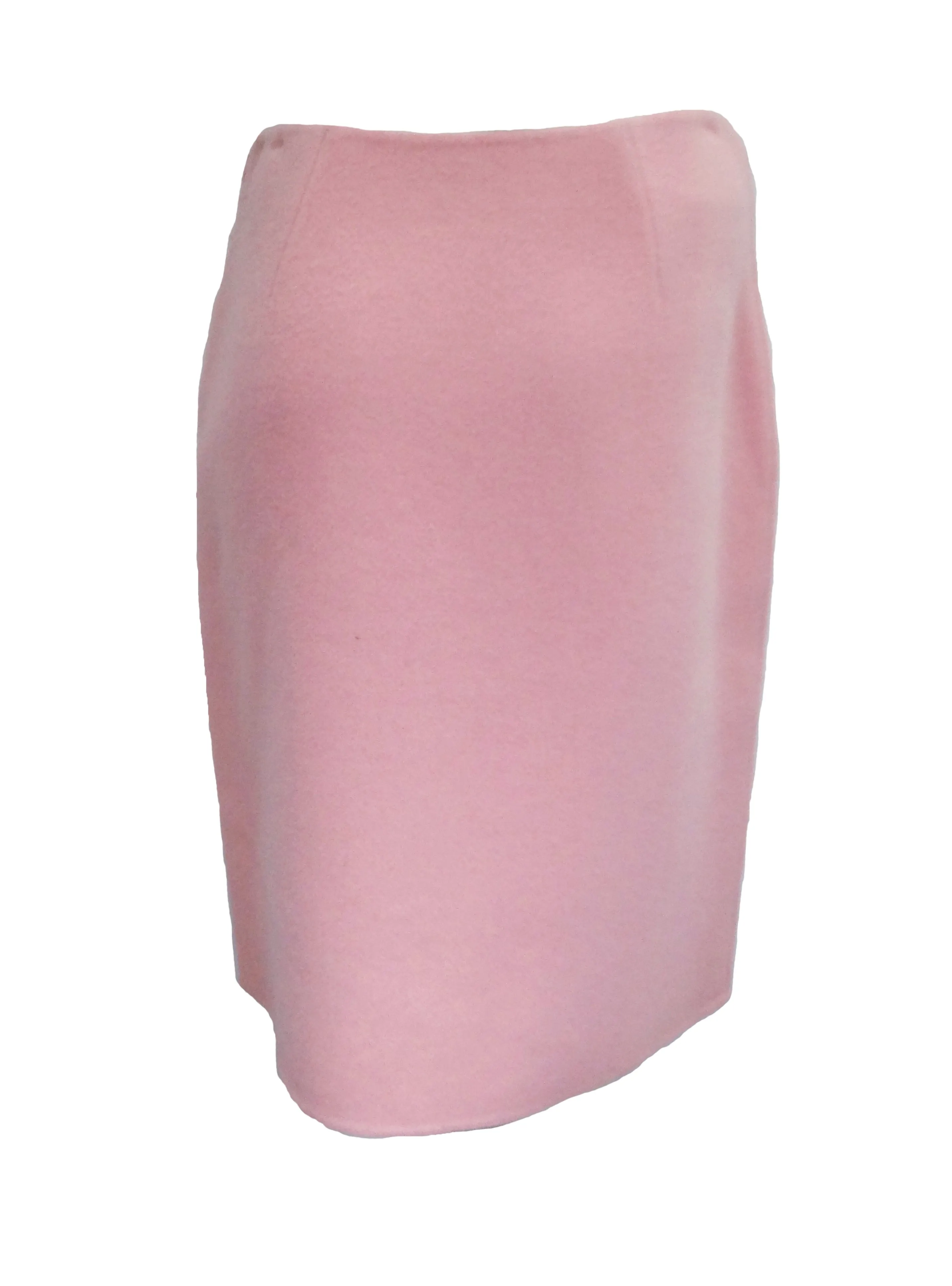 Ralph Lauren Pencil Skirt in  Candy Floss Pink Felted Wool and Cashmere, UK12