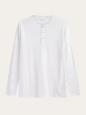 Regular linen henley - GOTS/Vegan - Bright White