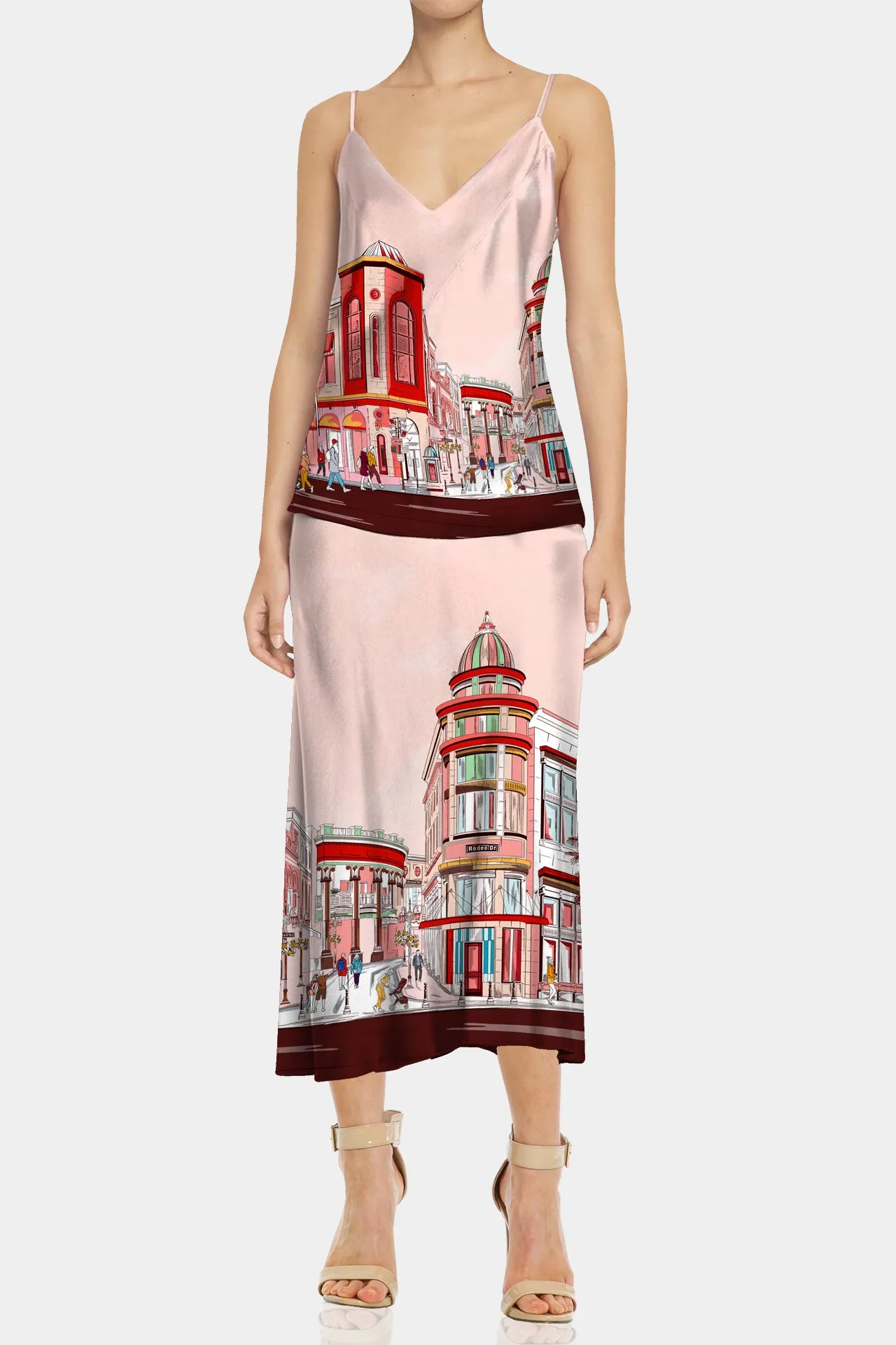 Rodeo Drive Print Ladies Knee Length Skirts