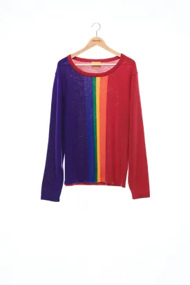 Sean Collection- Rainbow Image Intarsia Fine Knit Knitwear