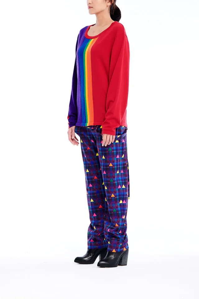 Sean Collection- Rainbow Image Intarsia Fine Knit Knitwear