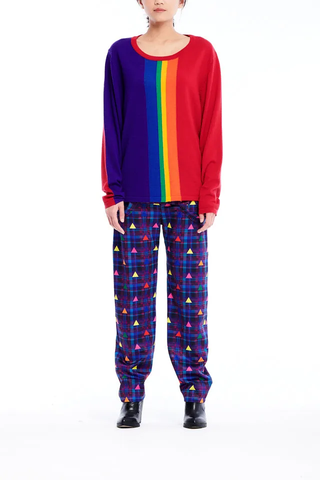 Sean Collection- Rainbow Image Intarsia Fine Knit Knitwear