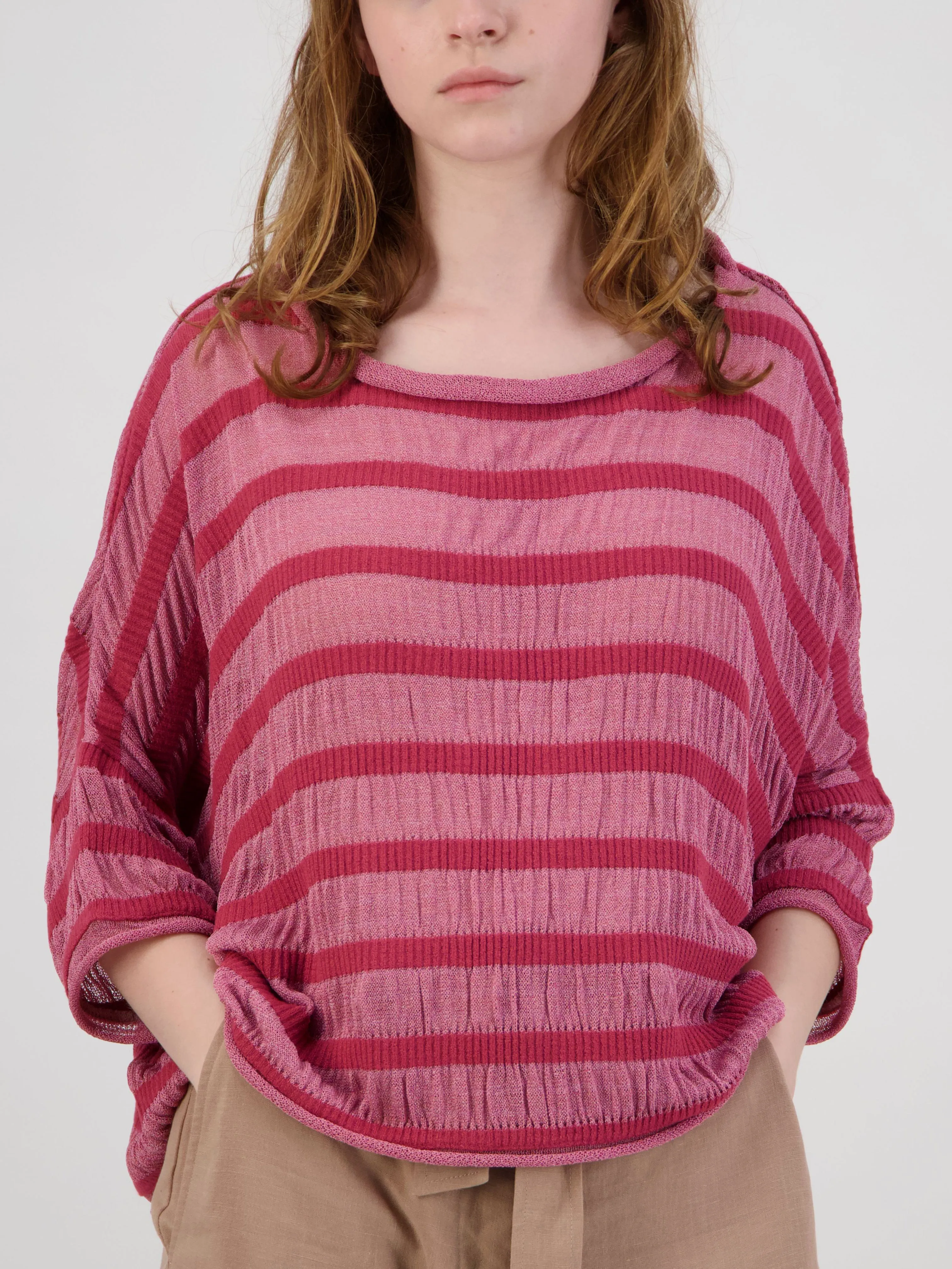 Seersucker Knit Top Rasberry