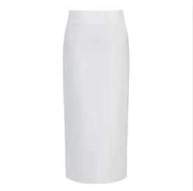 Skirt SK2151 - midi length - white milano - slinky skirt