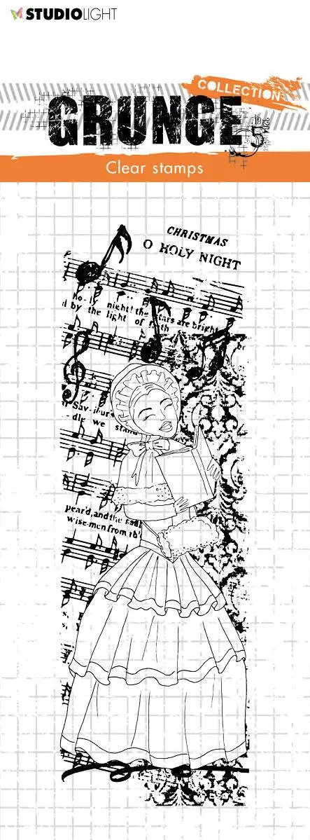 SL Clear Stamp Caroling Dickens Girl Grunge 52x148x3mm 1 pc nr.97