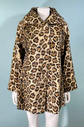 SOLD Vintage 60s Faux Fur Leopard/Jaguar Jacket/Stroller M