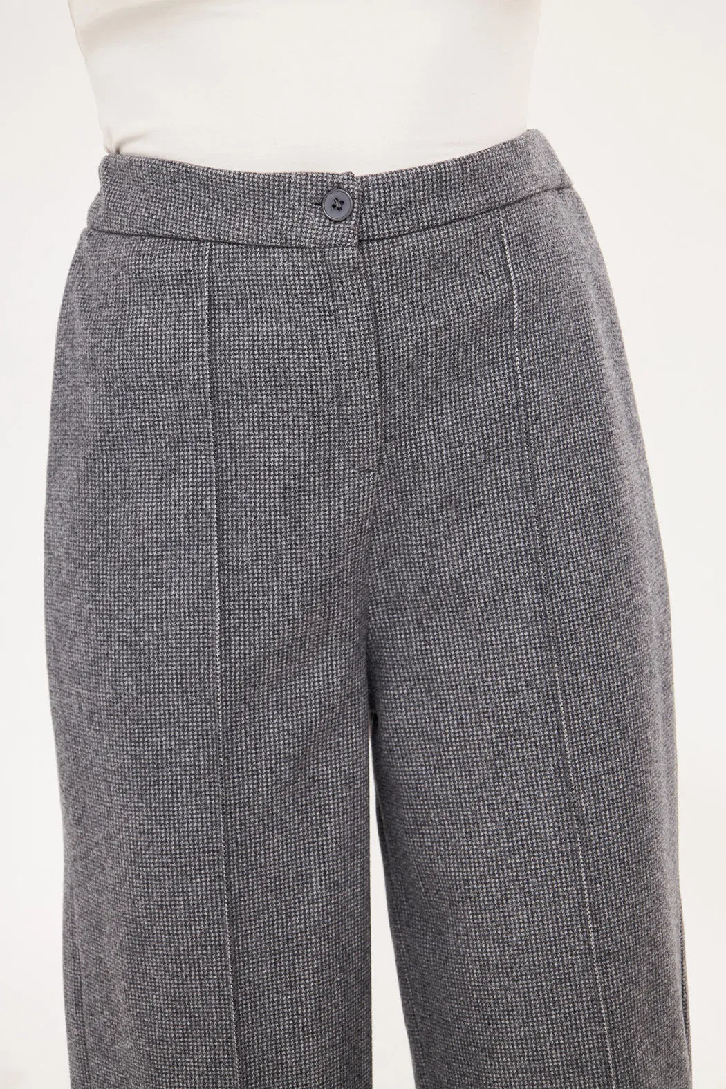 Solid Textured Culottes Trouser