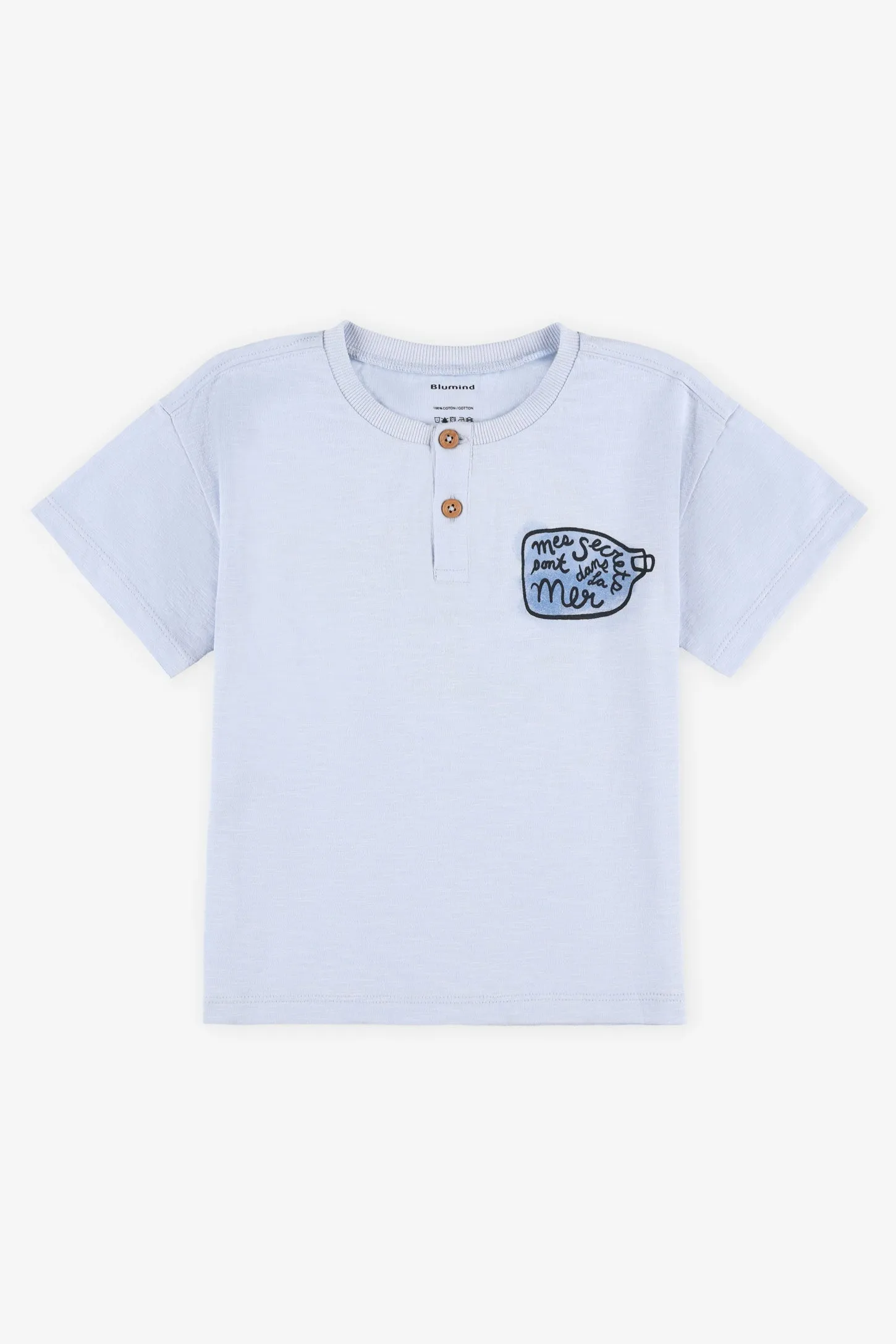 T-shirt col henley coton - Bébé garçon