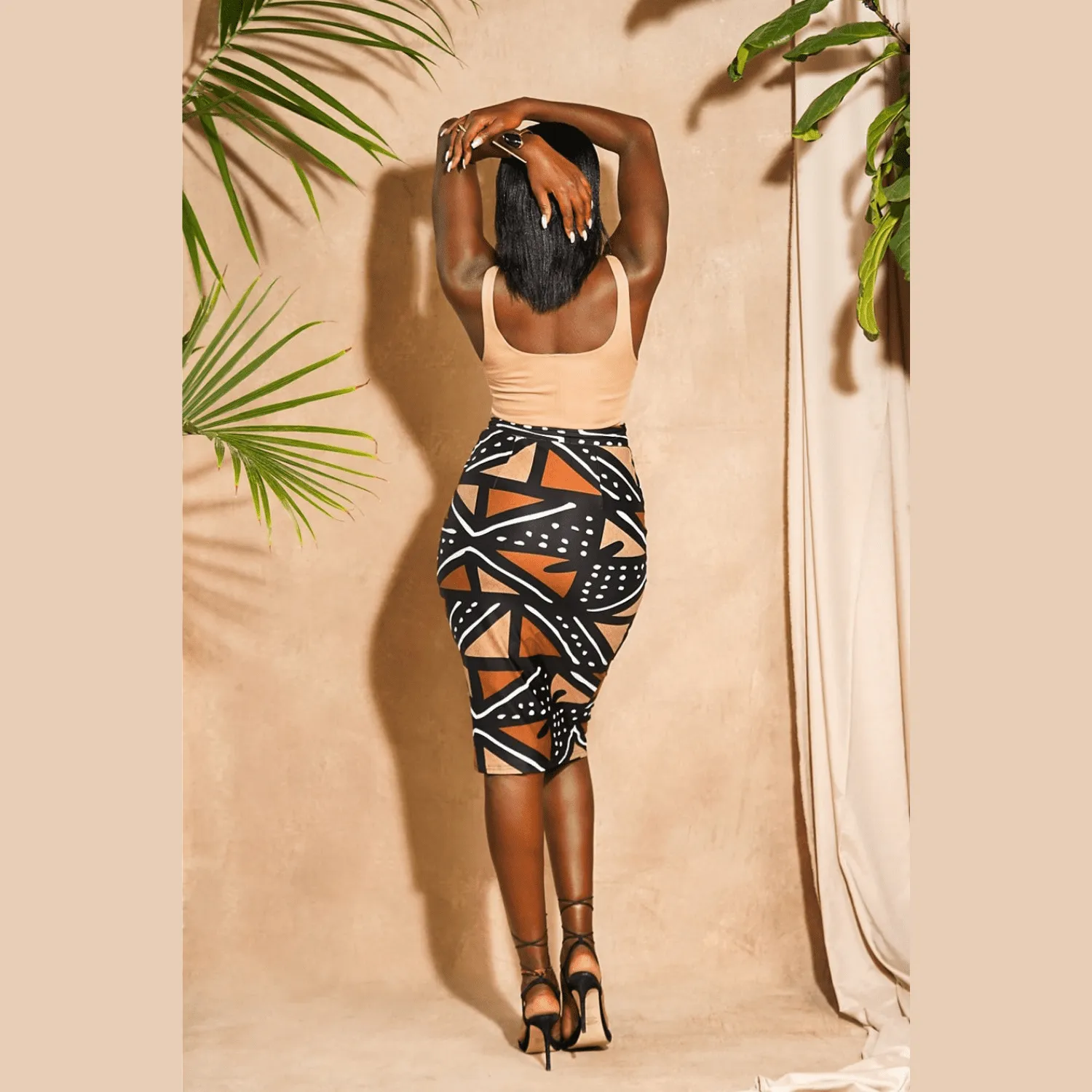 Tara Stretchy African Print Pencil Skirt