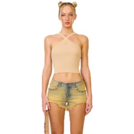 Temple Chinese Bandeau Sporty Top Cheese