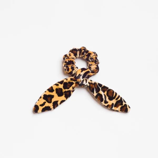 The Bebe Leopard Velvet Scrunchie Tie