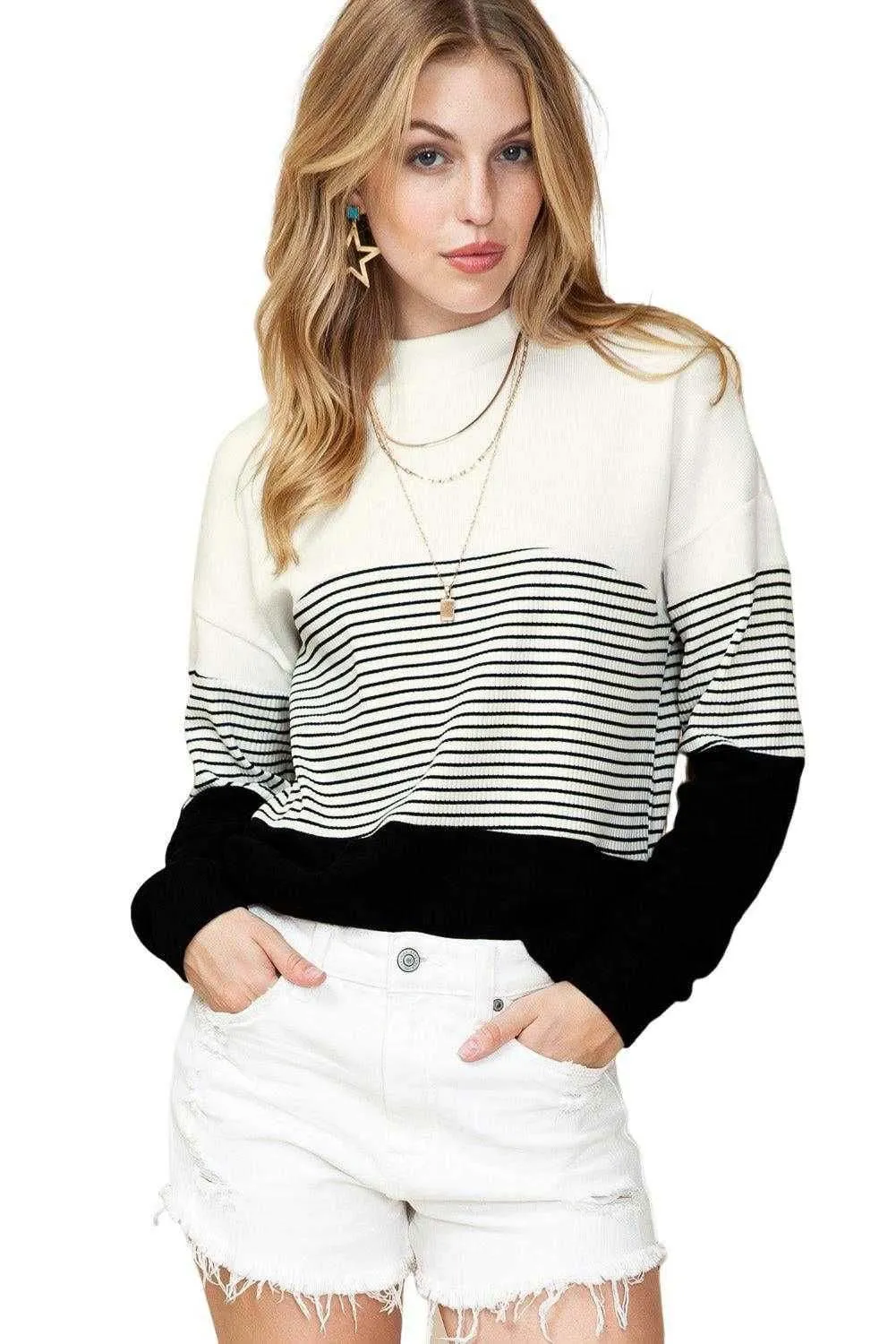 Verona Colorblock Knit Top - Sophisticated Style for Women