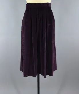 Vintage 1980s Purple Velvet Pencil Skirt