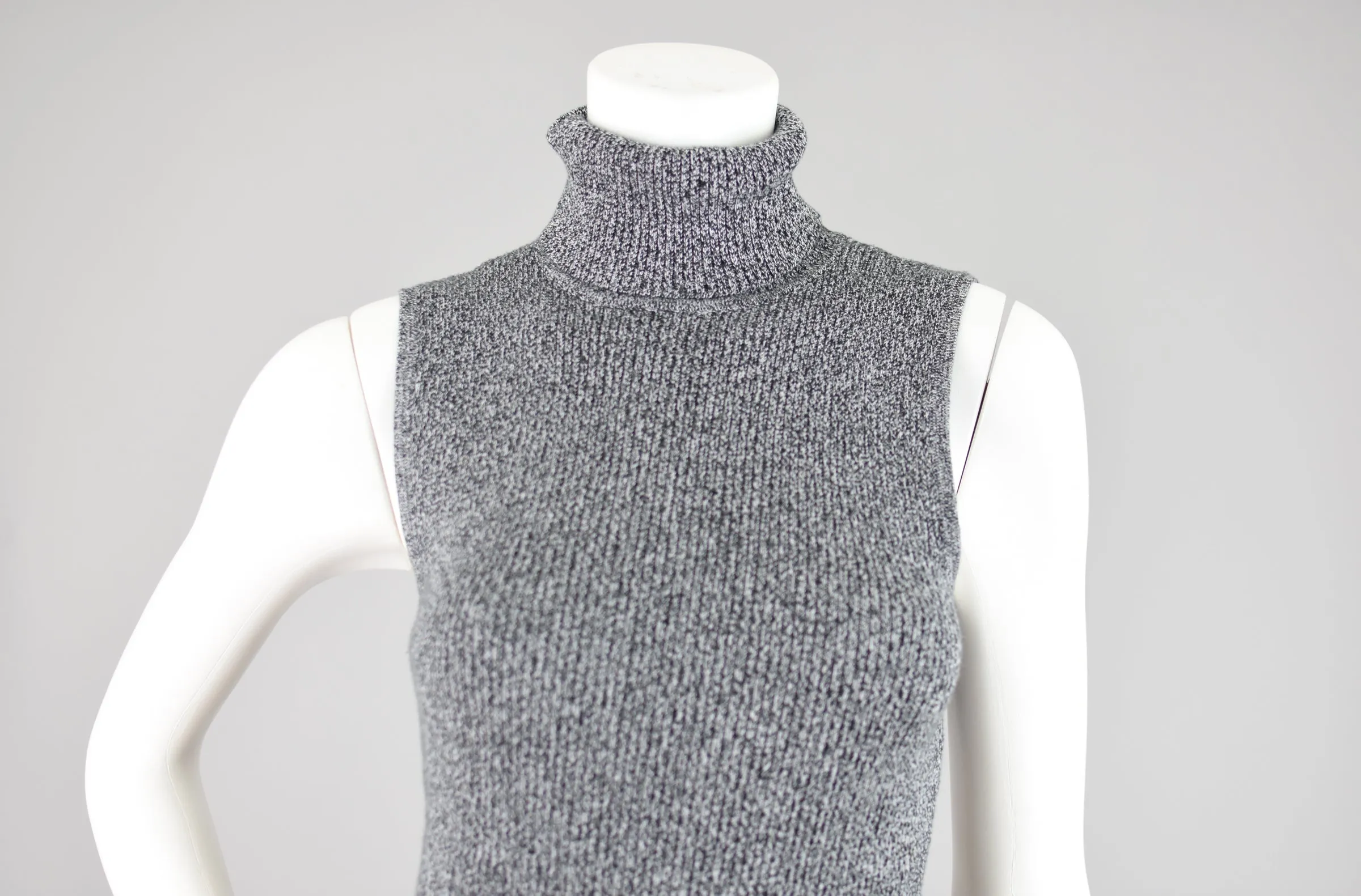 Vintage 90s Turtleneck Knit Tank Top, Women's Small