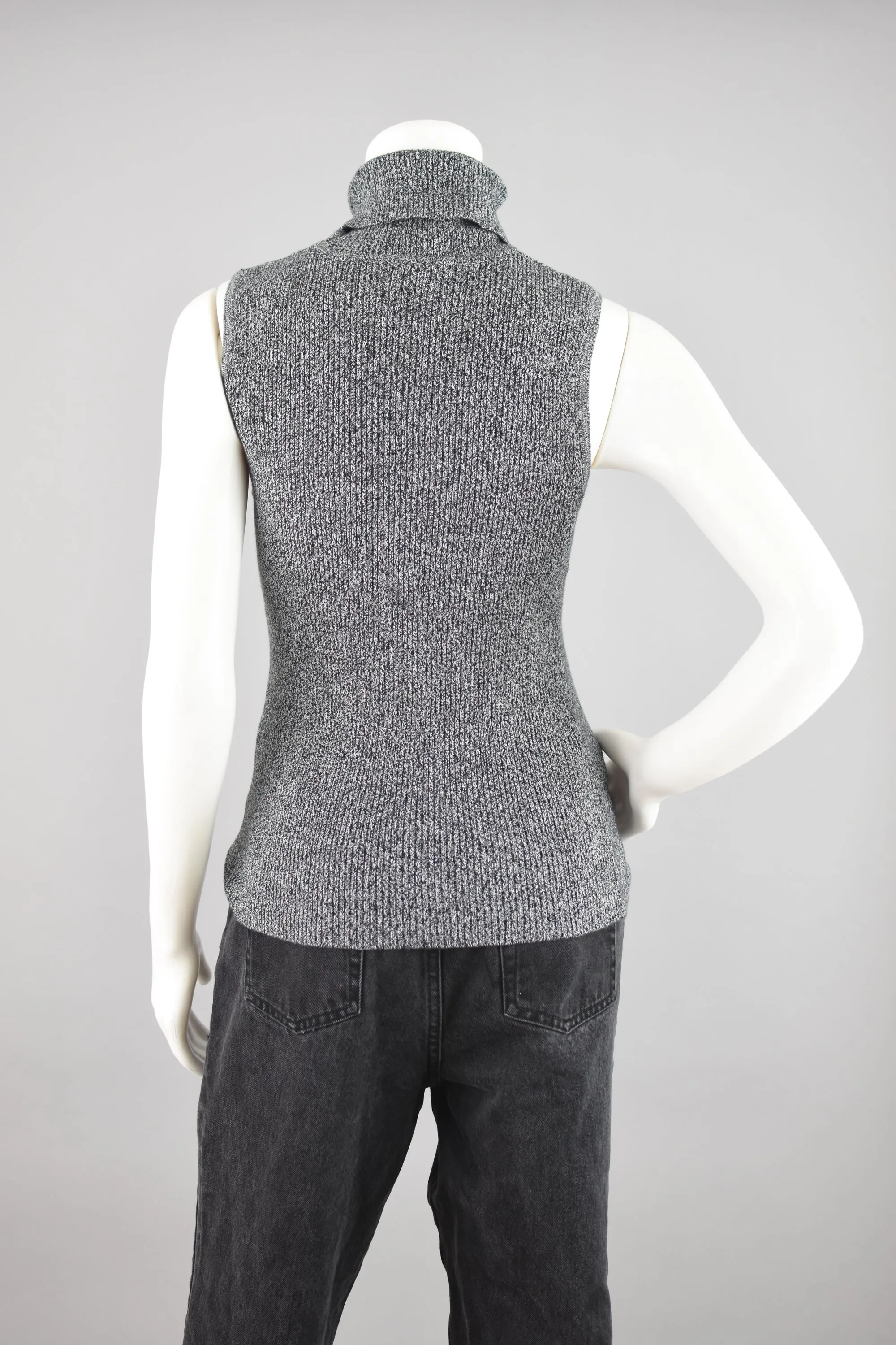 Vintage 90s Turtleneck Knit Tank Top, Women's Small