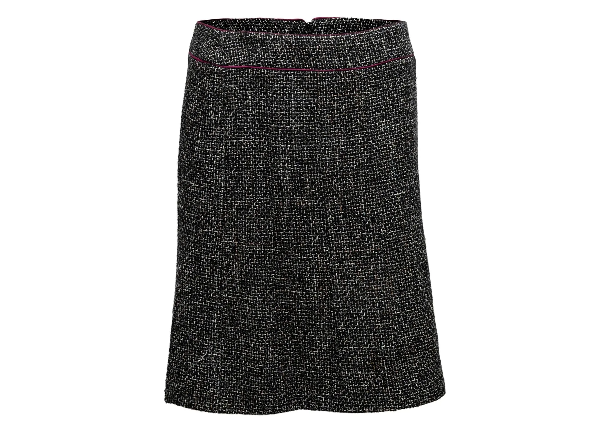 Vintage Black & White Chanel Fall/Winter 2003 Tweed Skirt Size FR 46