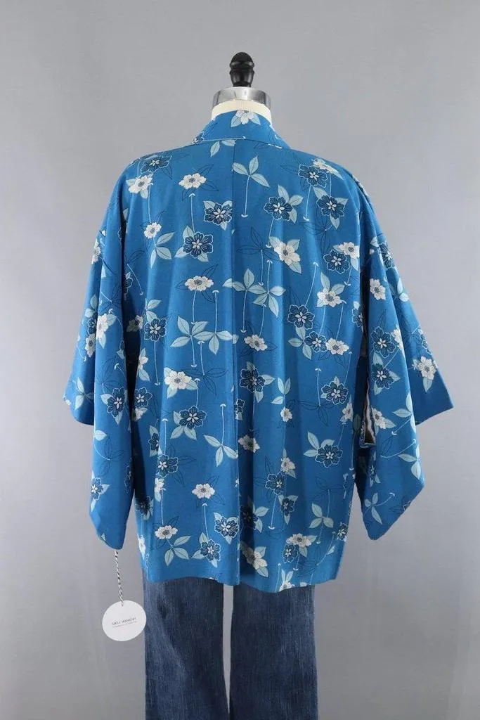 Vintage Floral Silk Kimono Cardigan