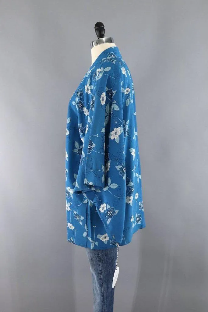 Vintage Floral Silk Kimono Cardigan